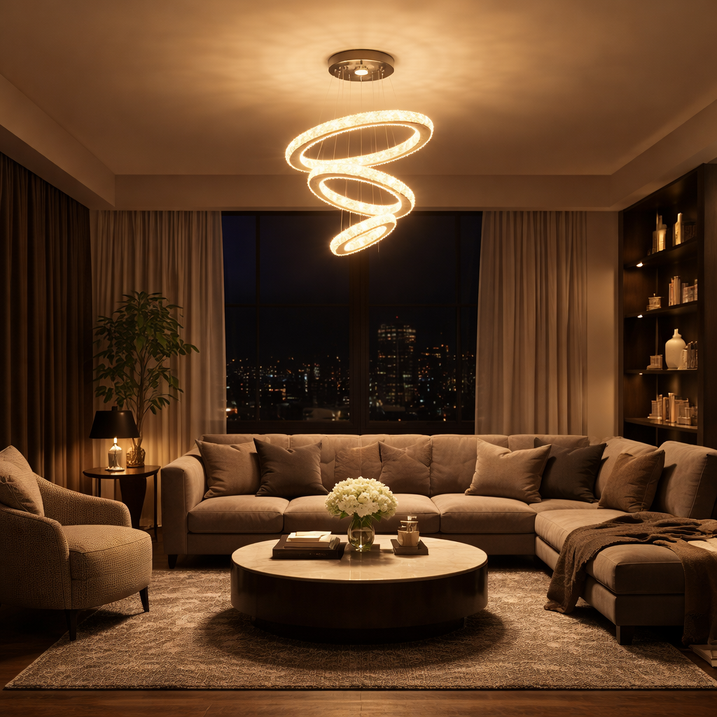 Grunewald - 16 LED Adjustable Angle Shape Light Rings Chandelier