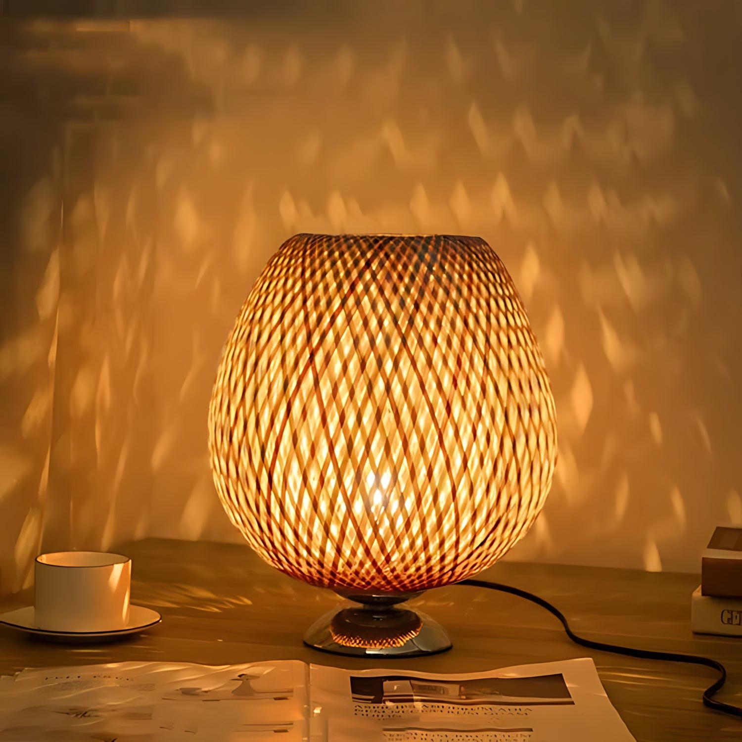 Vintage Bamboo Table Lamp