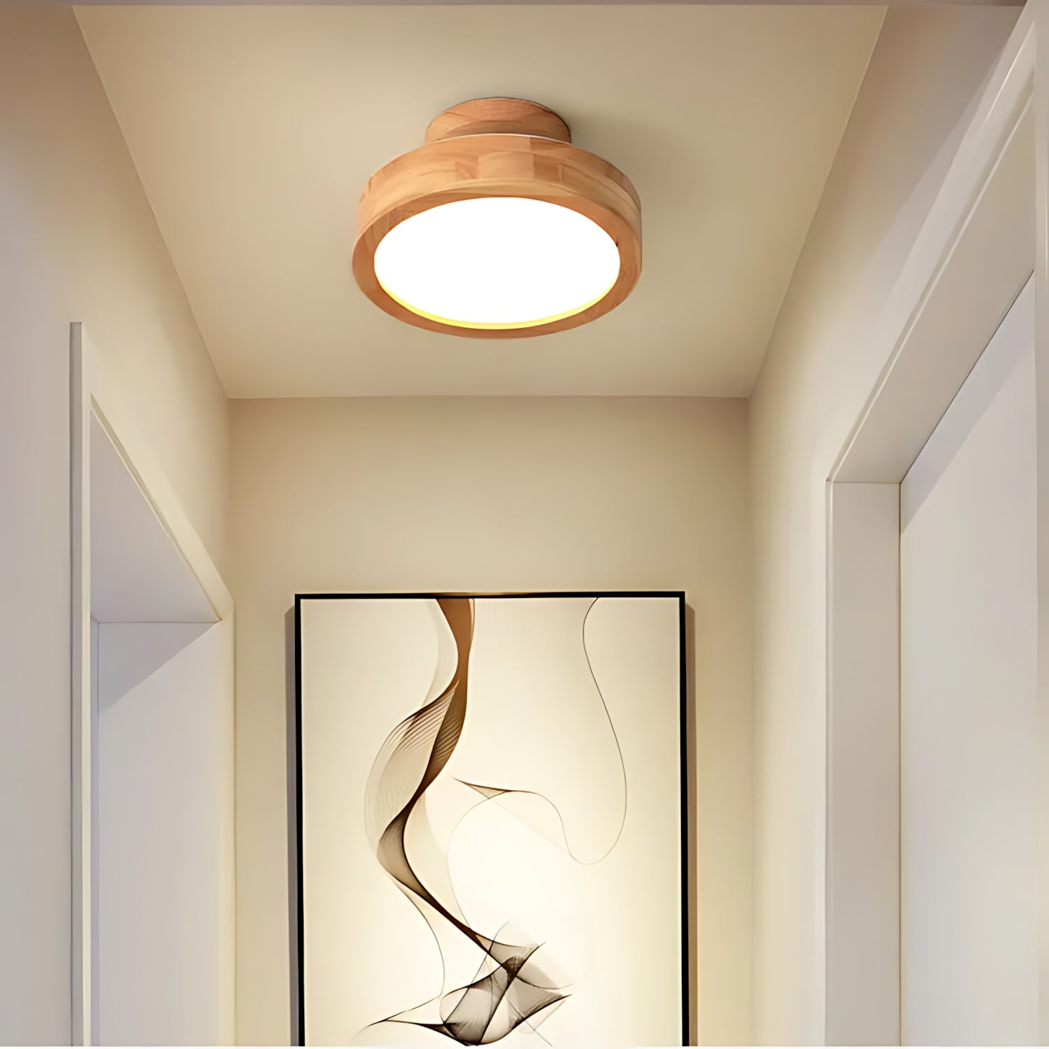 Hollenzollern - Nordic Glow Round Scandinavian Wooden Ceiling Lamp