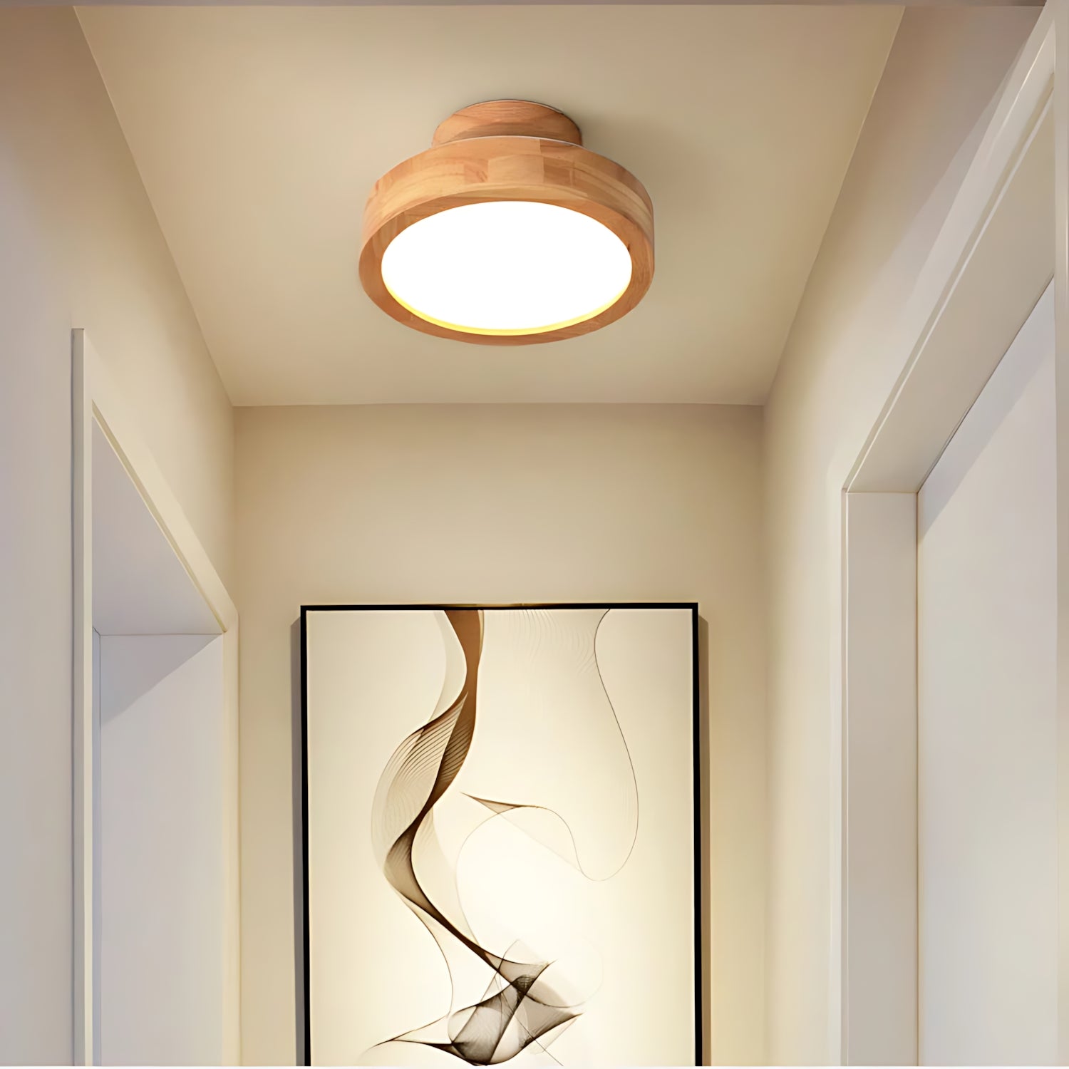Hollenzollern - Nordic Glow Round Scandinavian Wooden Ceiling Lamp