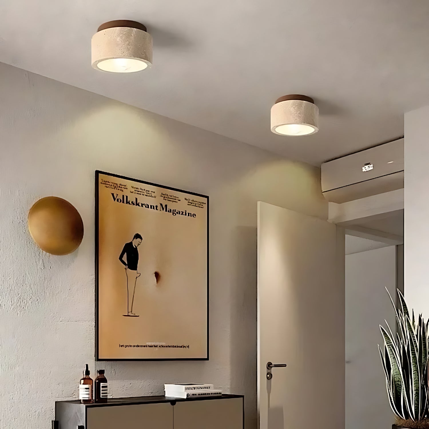 Wolfsberg - Travertine Recessed Chandelier for Hall and Stairway
