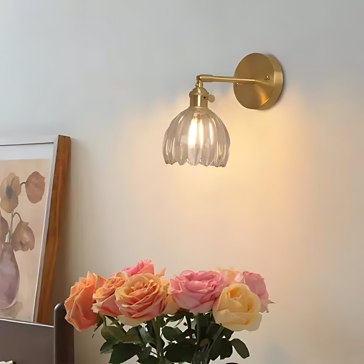 Retro Tulip Glass Wall Sconce