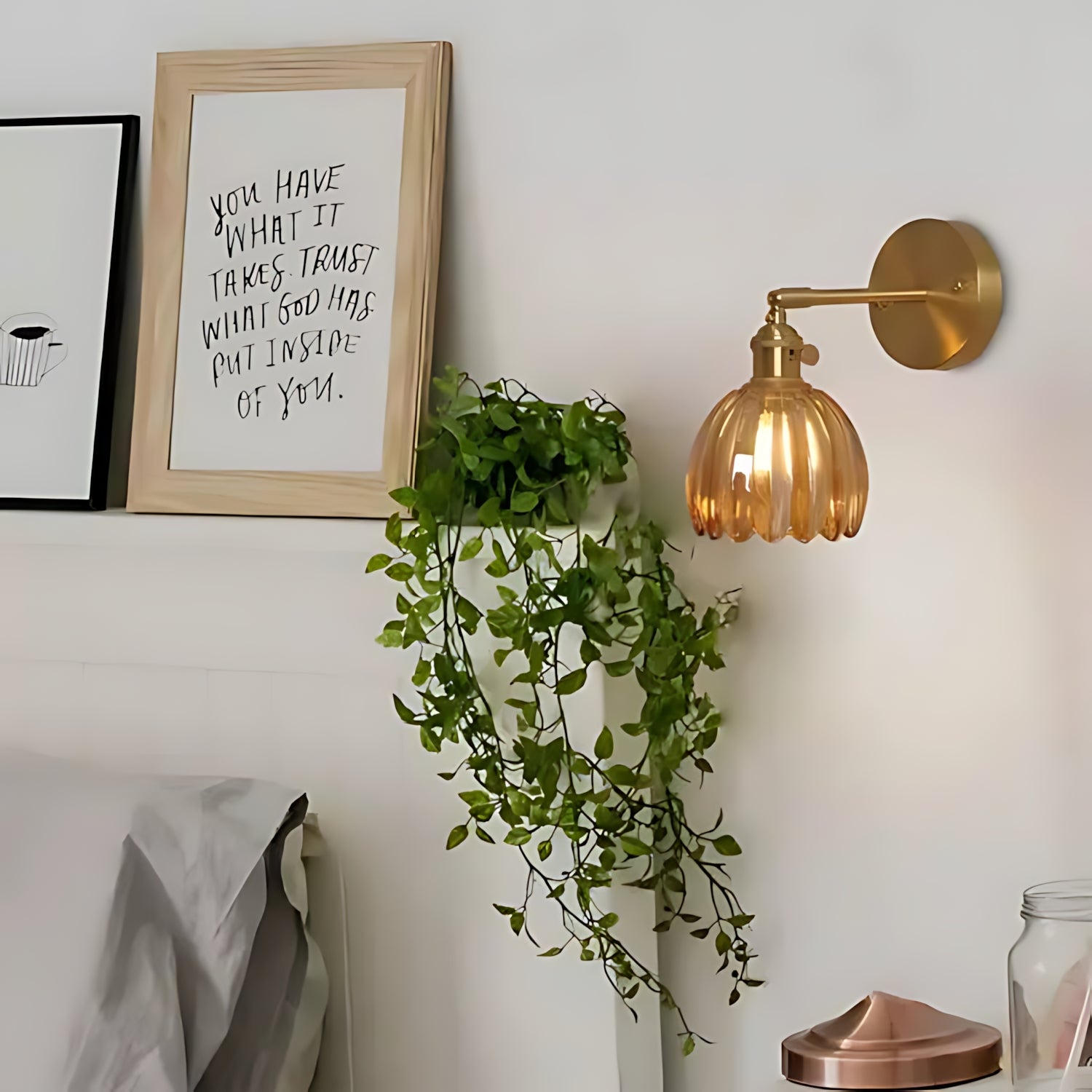 Retro Tulip Glass Wall Sconce