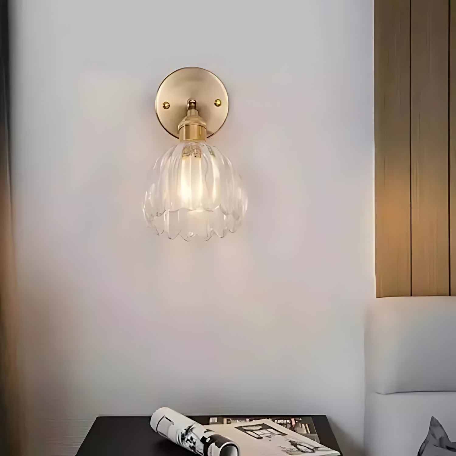 Retro Tulip Glass Wall Sconce