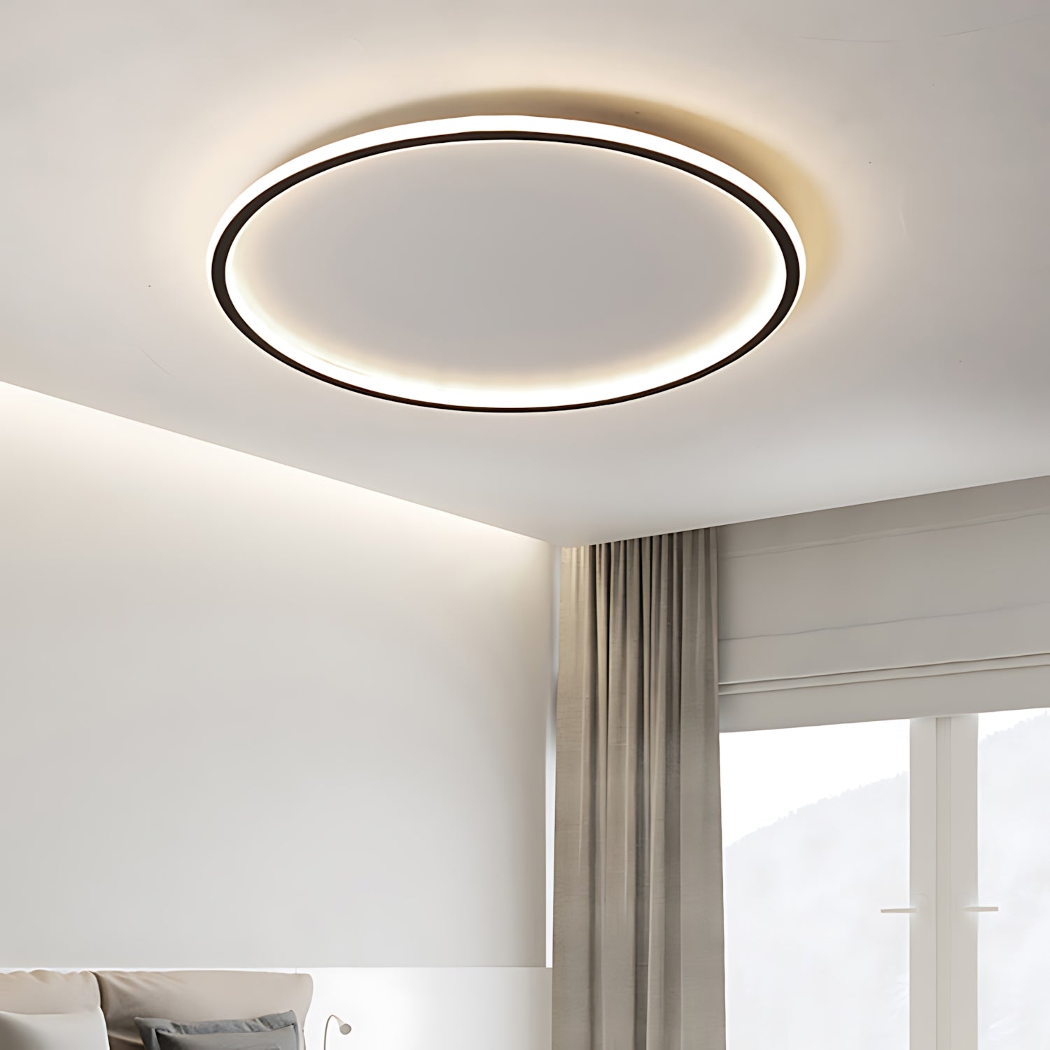 Hintersee - Scandinavian Style Round LED Ceiling Light with Remote