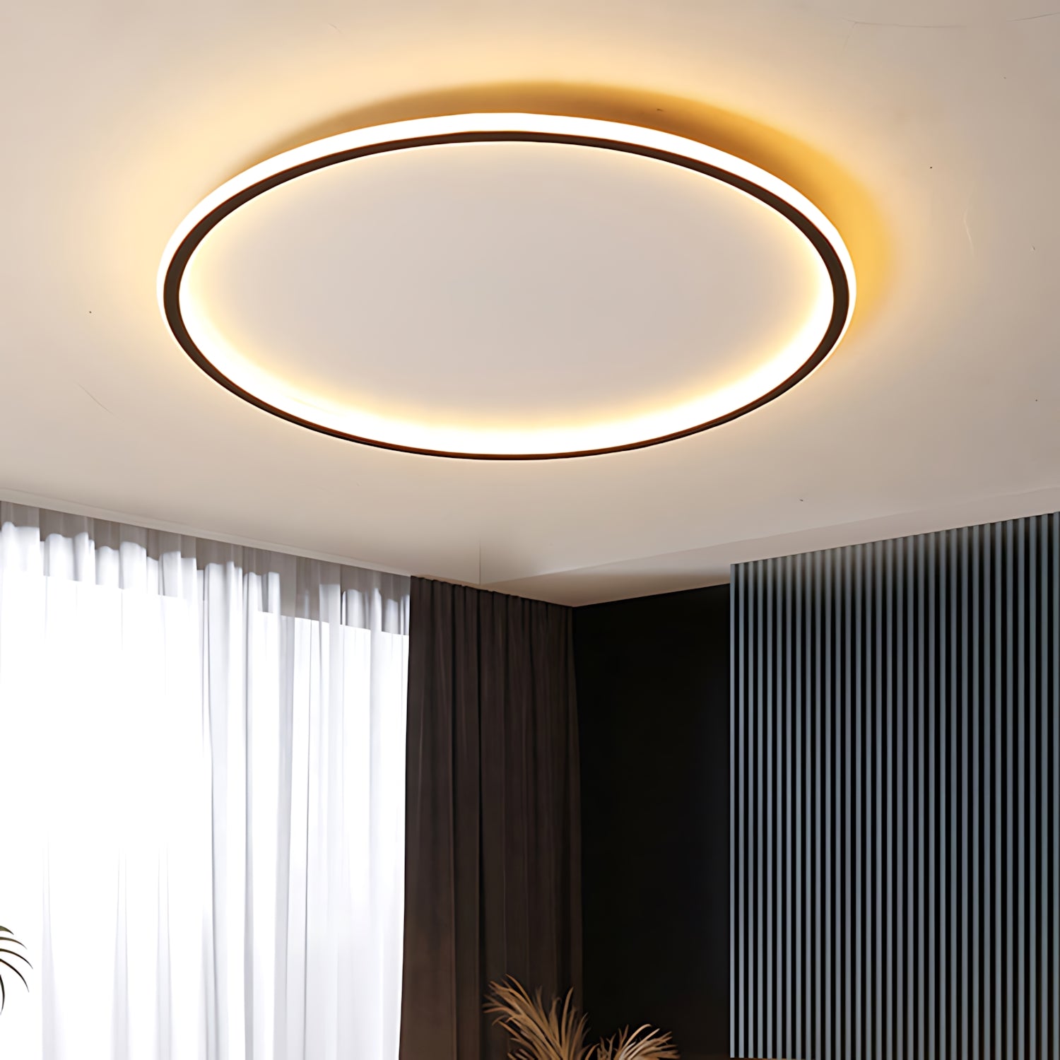 Hintersee - Scandinavian Style Round LED Ceiling Light with Remote