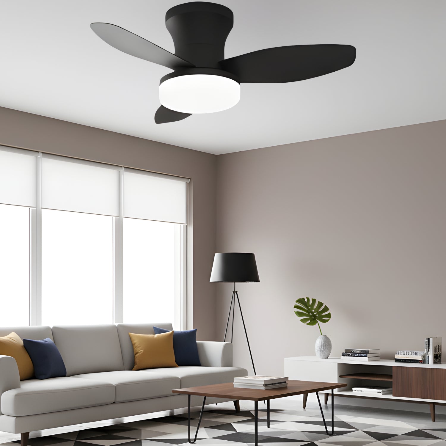 Brunn - 3 Blade Ceiling Fan with Dimmable LED & Remote Control