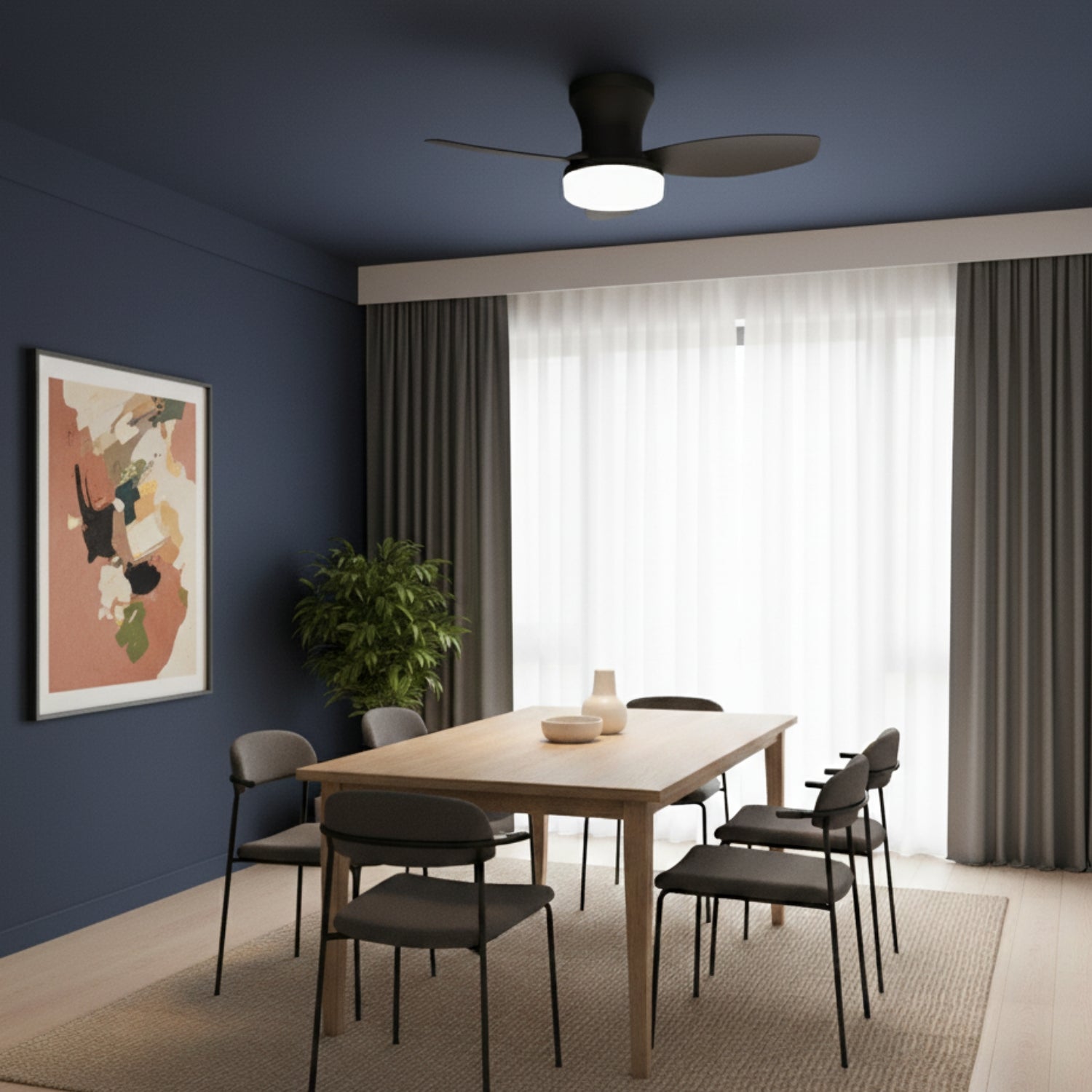 Brunn - 3 Blade Ceiling Fan with Dimmable LED & Remote Control