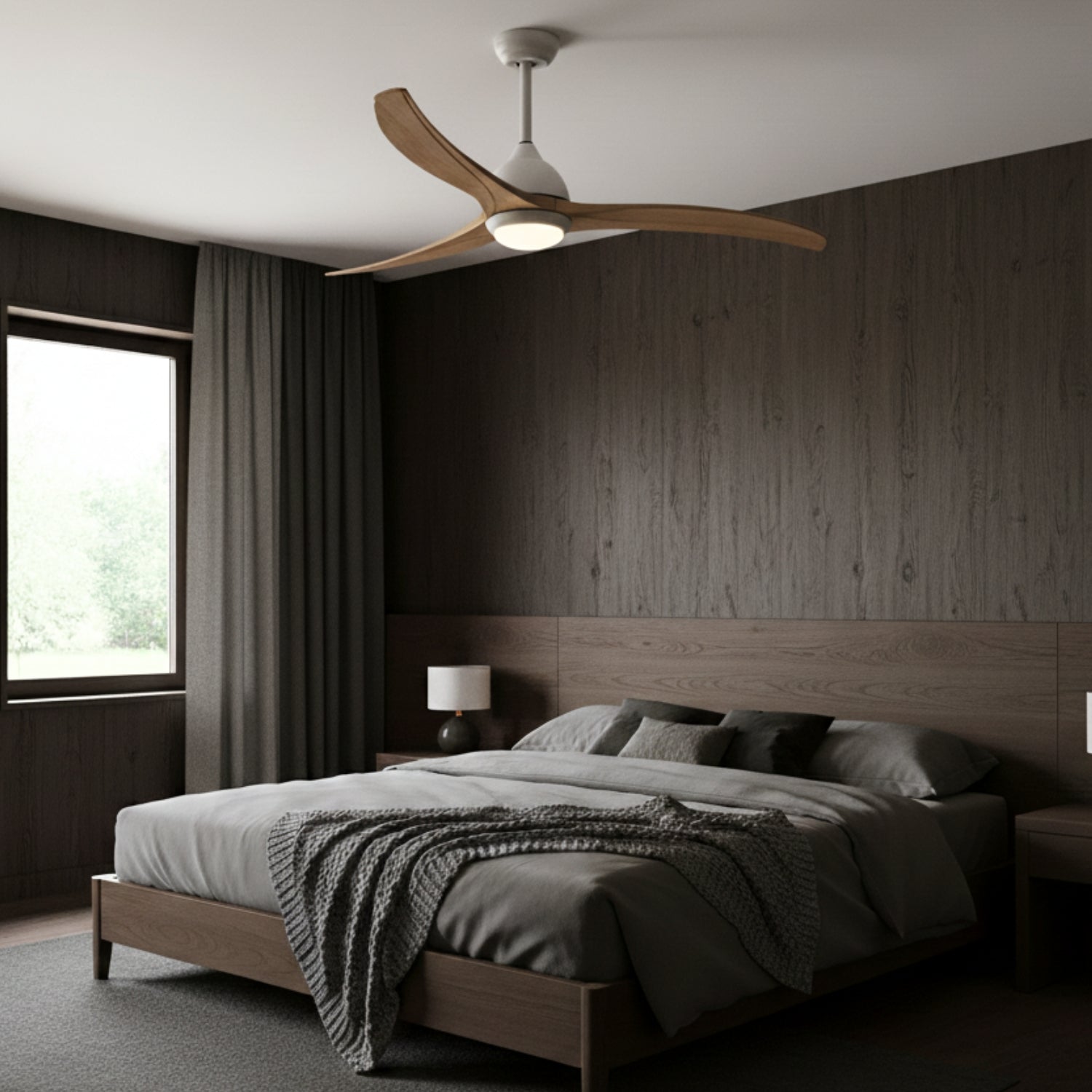 Osna - 52" Indoor/Outdoor Ceiling Fan with LED Light, Remote, 6 Speeds