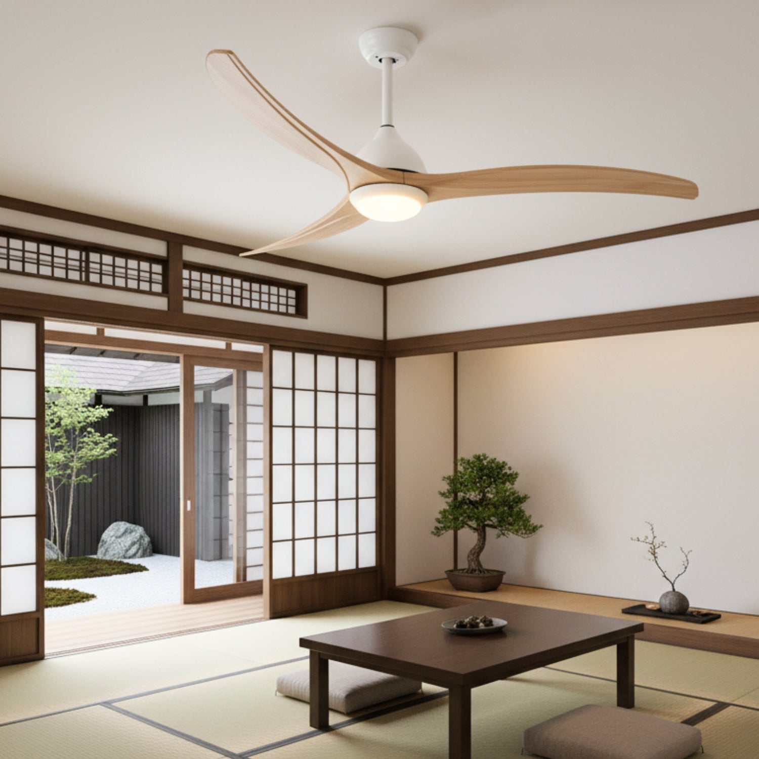 Osna - 52" Indoor/Outdoor Ceiling Fan with LED Light, Remote, 6 Speeds