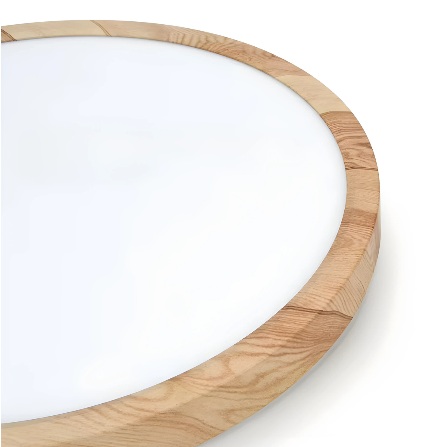 Selfoss - UFO Round LED Wood Style Ceiling Light Fixture
