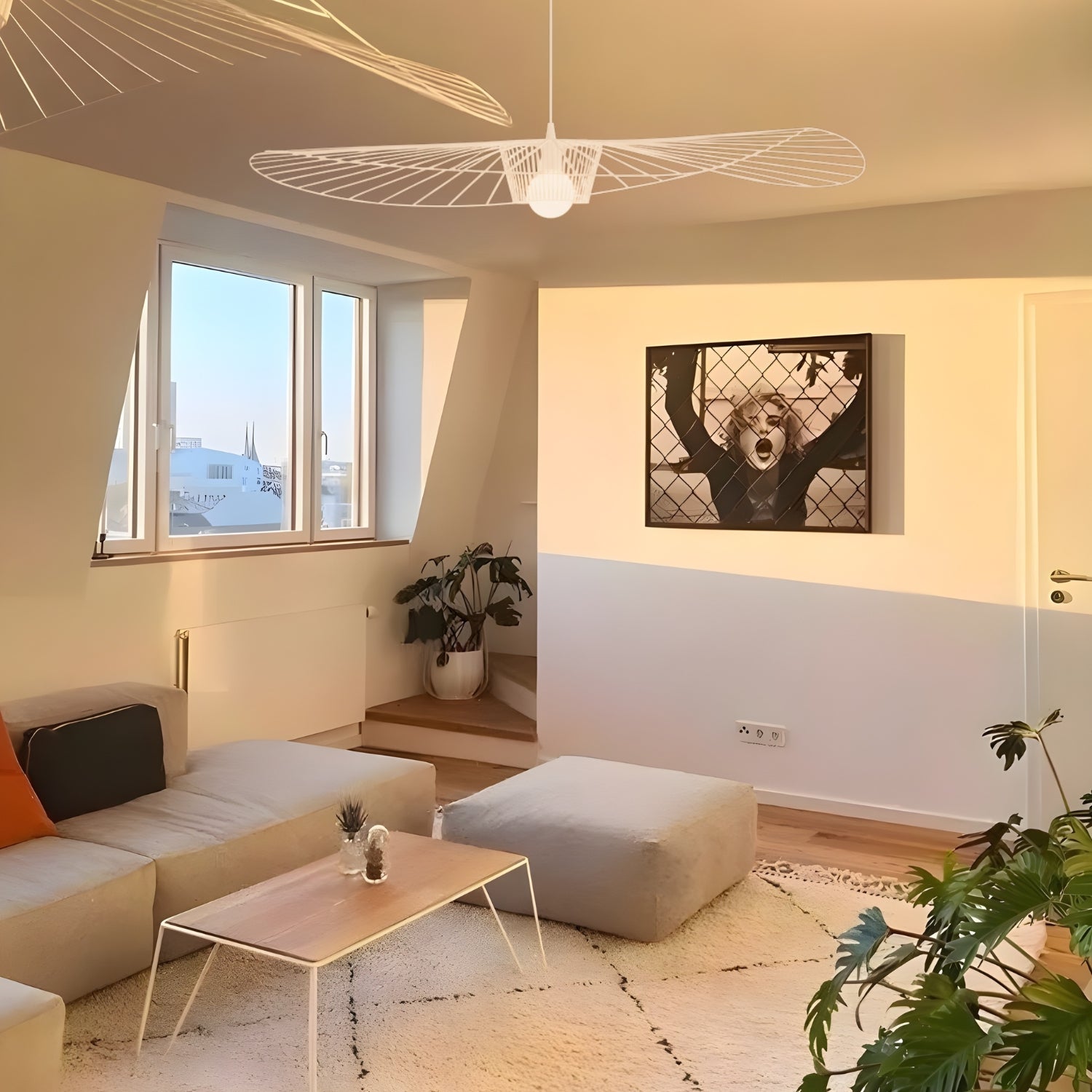 Weil - Italian-Inspired Nordic Modern Straw Hat Ceiling Lamp Creative Designer Chandelier Light Fixture