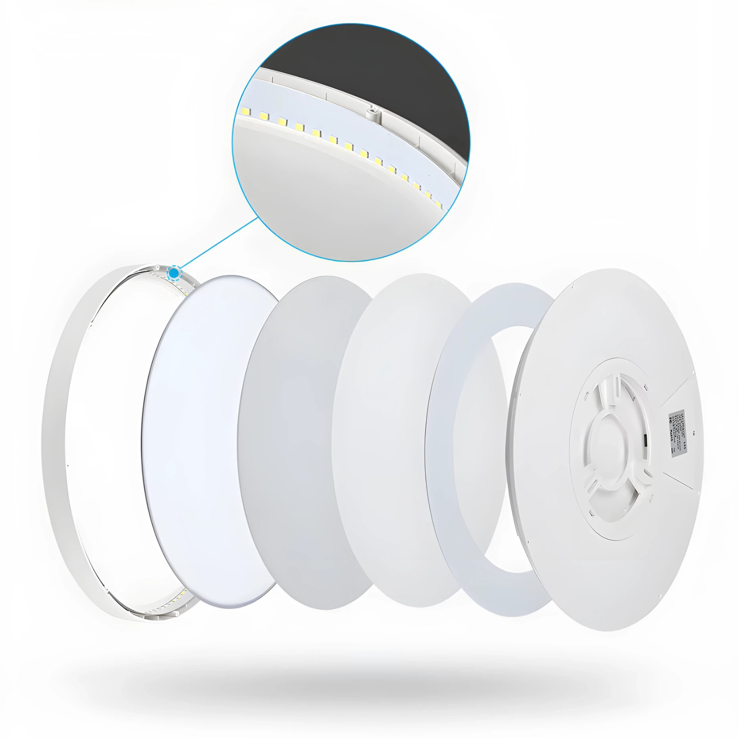 Selfoss - UFO Round LED Wood Style Ceiling Light Fixture
