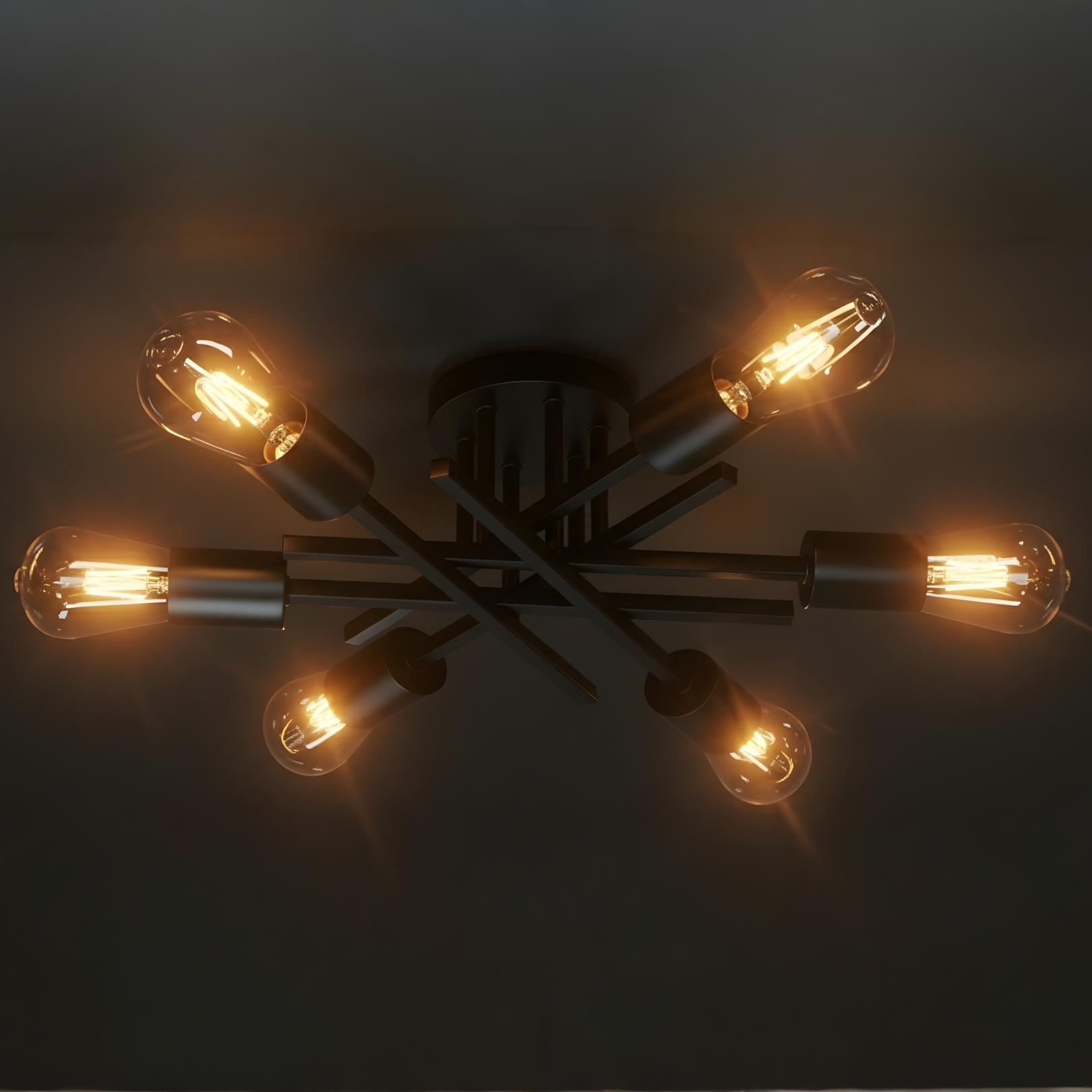 Skara - Flush Chandelier - Modern Sputnik Ceiling Fixture