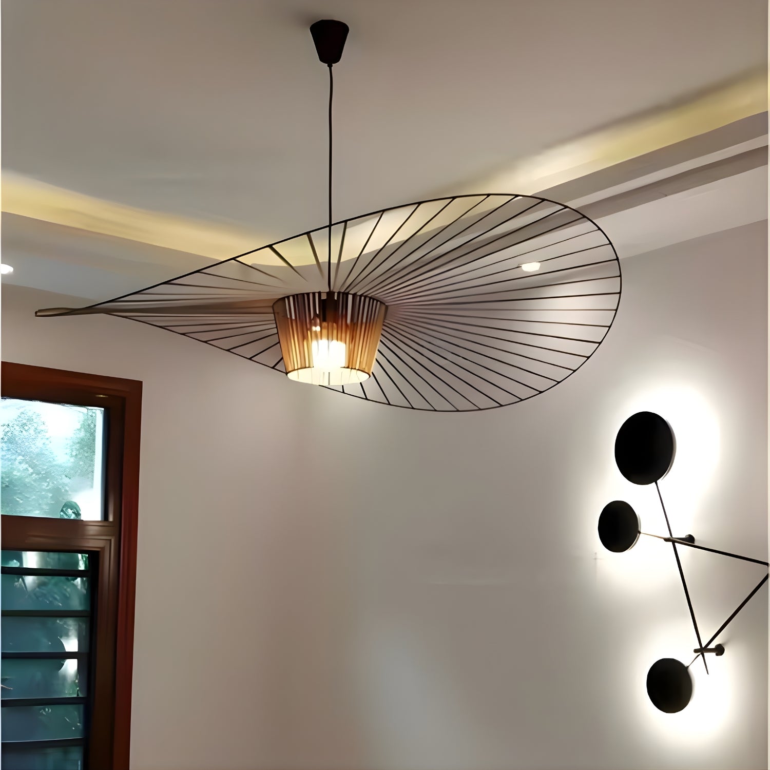 Weil - Italian-Inspired Nordic Modern Straw Hat Ceiling Lamp Creative Designer Chandelier Light Fixture