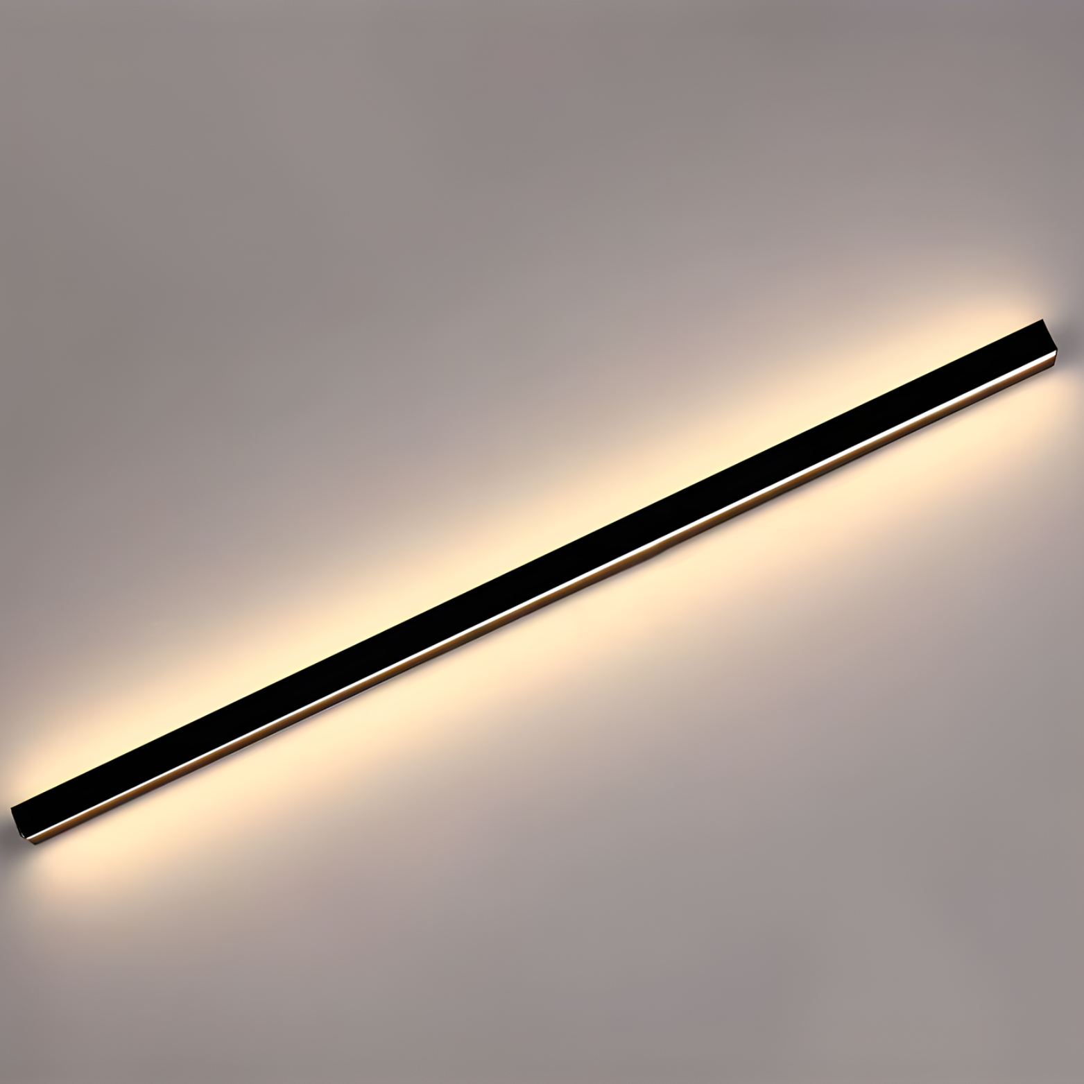 Modern wall-mounted light fixture on a gray wall