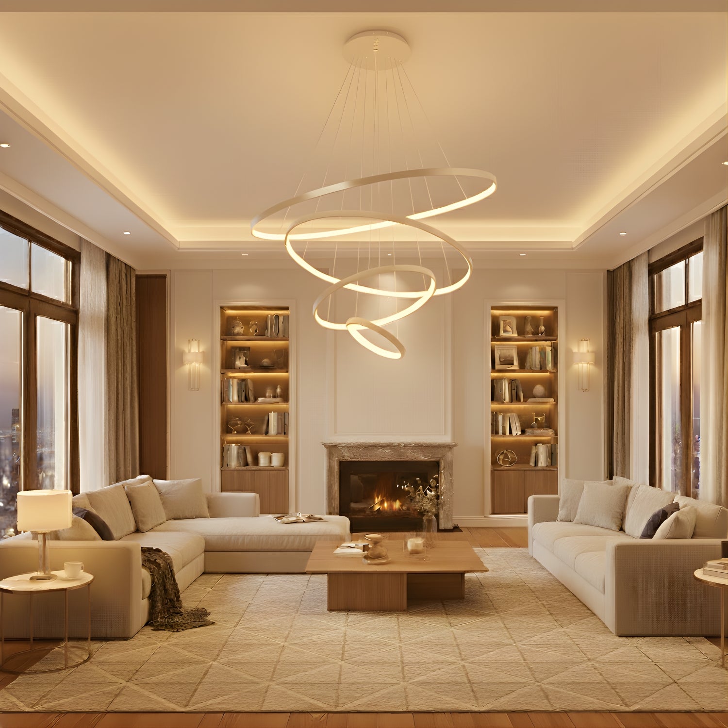 Velo - Modern Spiral LED Ceiling Light - Decorative Hanging Fixture for Home Interiors