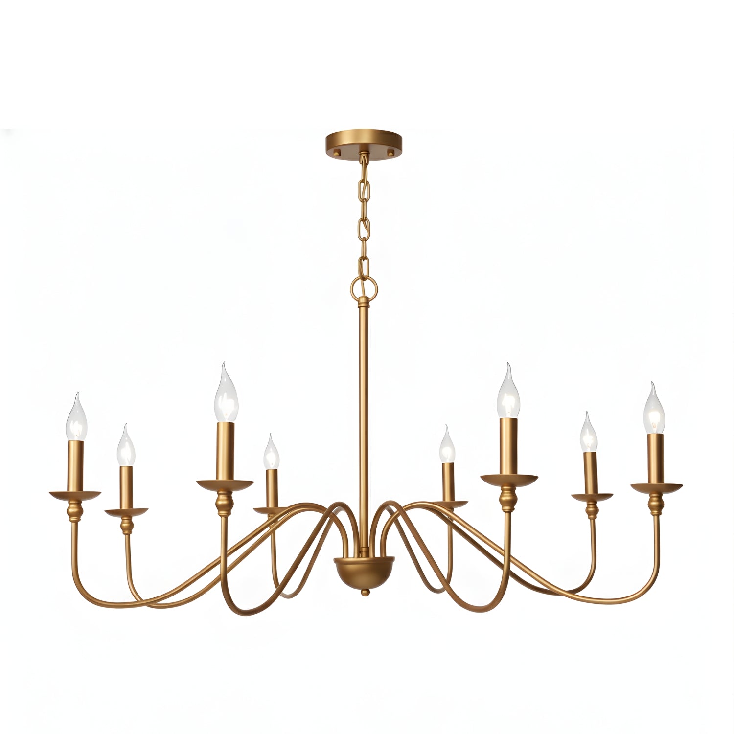 Niva - 35" Retro Loft Vintage American Style E14 Ceiling Chandelier Light, Black & Gold Modern Industrial Fixture