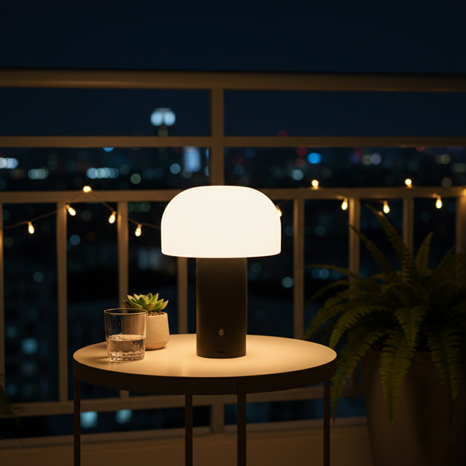 Hatz - 8" LED Wireless Iron Mushroom Lamp