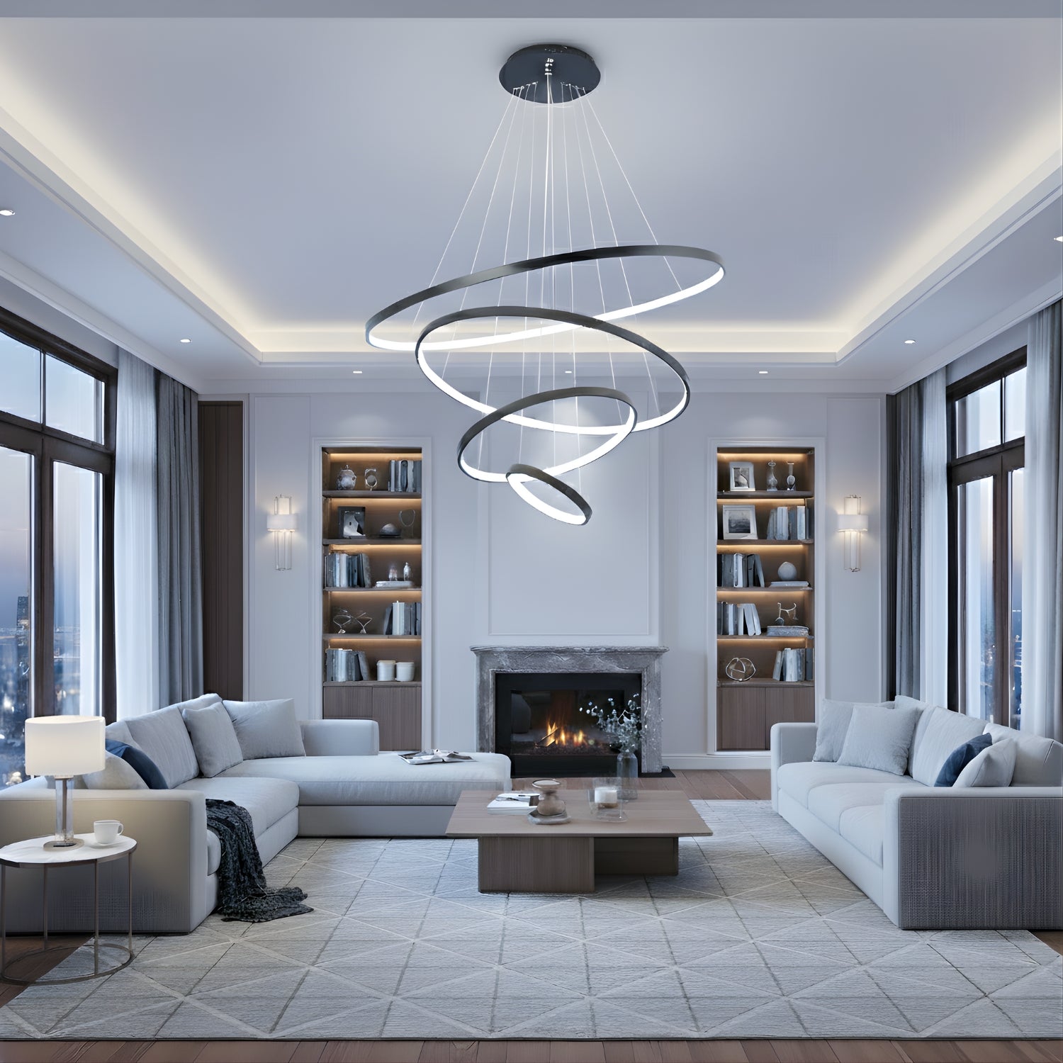 Velo - Modern Spiral LED Ceiling Light - Decorative Hanging Fixture for Home Interiors