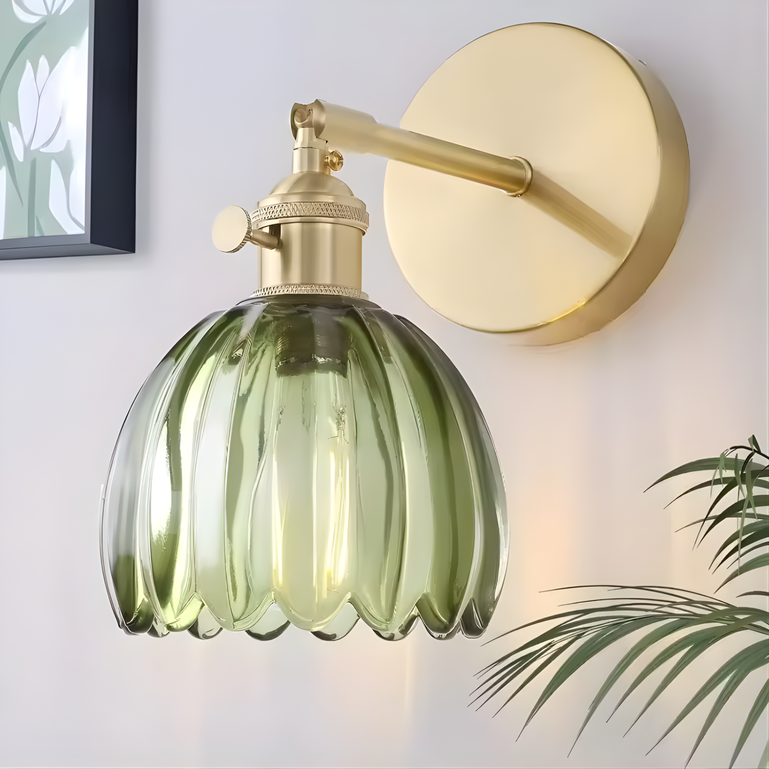 Retro Tulip Glass Wall Sconce