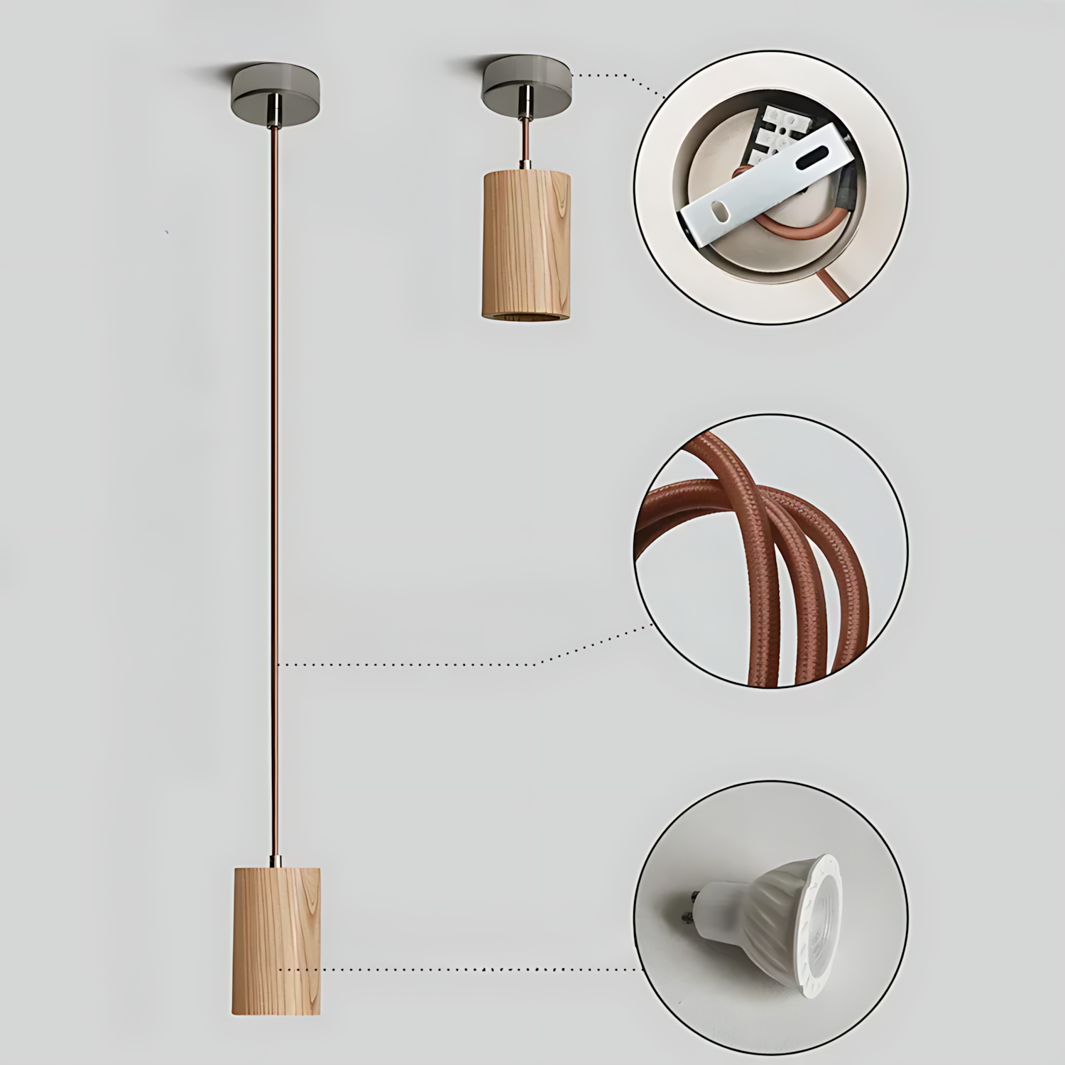 Falken - Scandinavian Wood Pendant Light