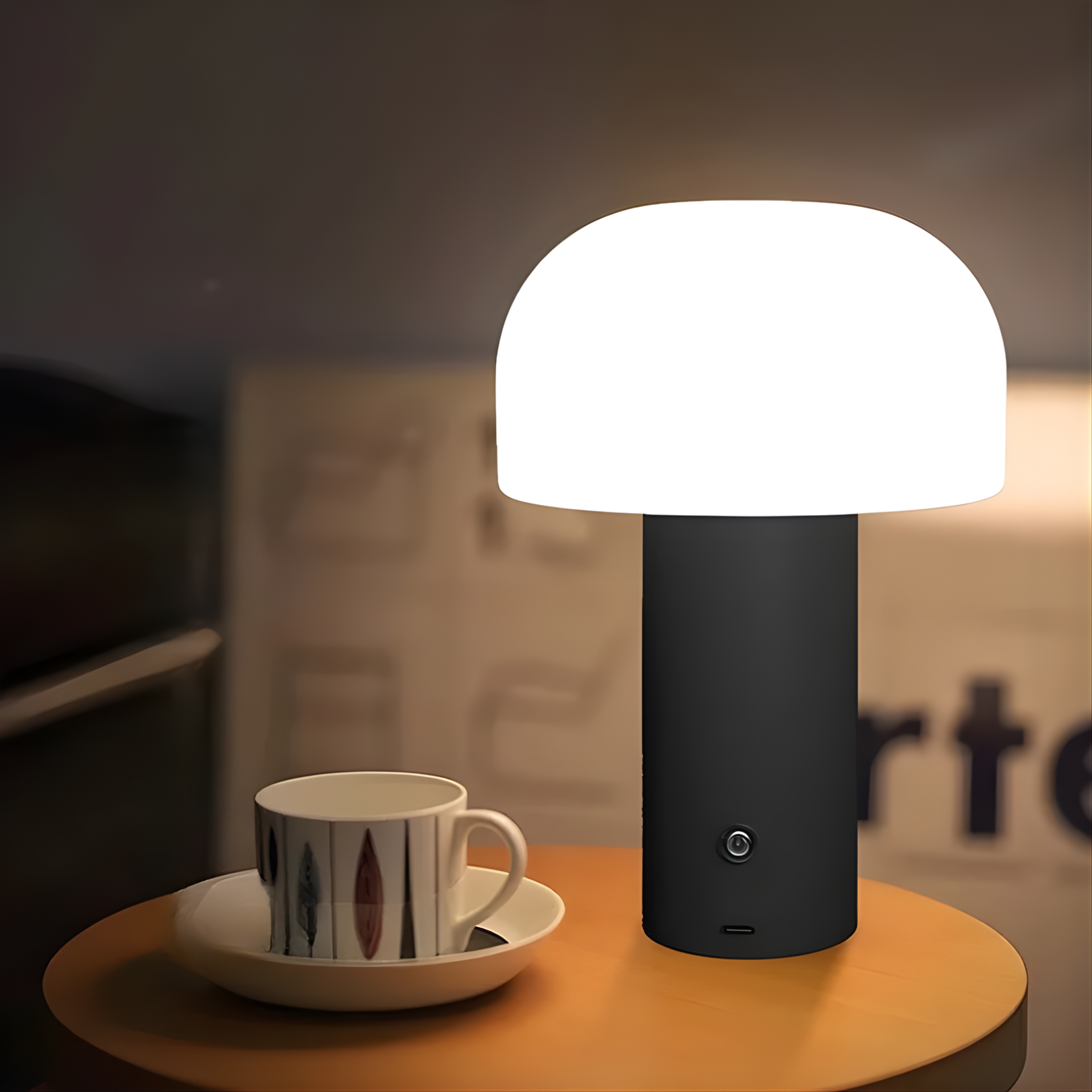 Hatz - 8" LED Wireless Iron Mushroom Lamp