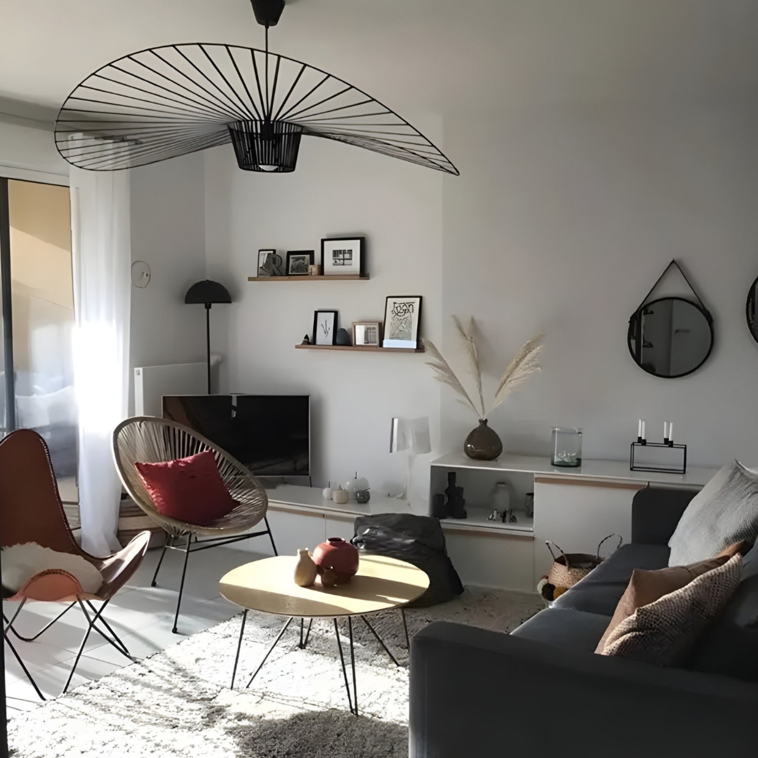 Weil - Italian-Inspired Nordic Modern Straw Hat Ceiling Lamp Creative Designer Chandelier Light Fixture