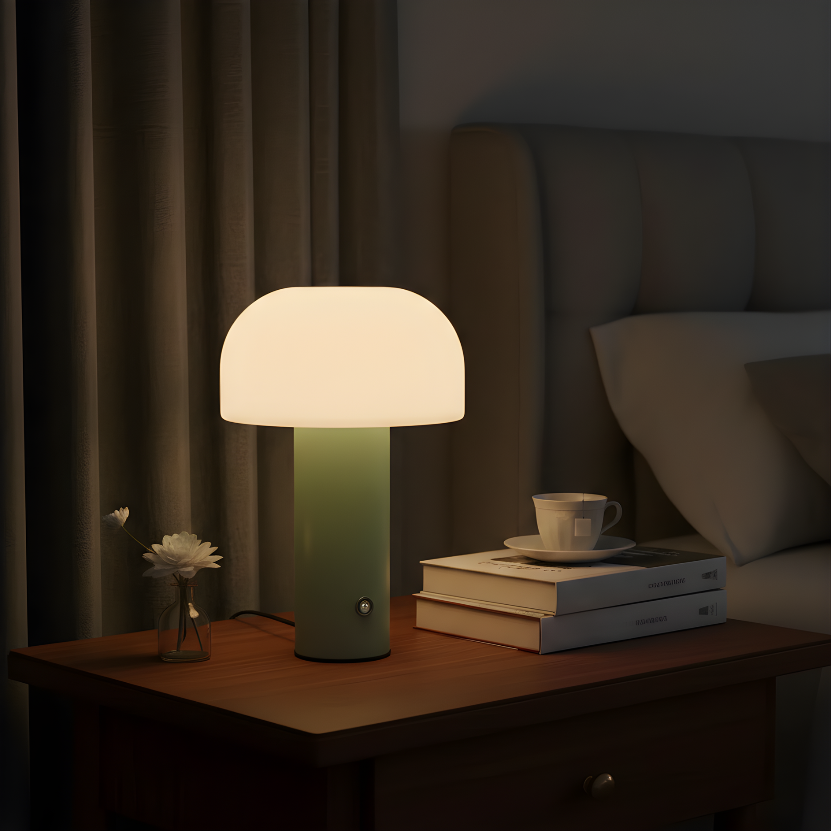 Hatz - 8" LED Wireless Iron Mushroom Lamp