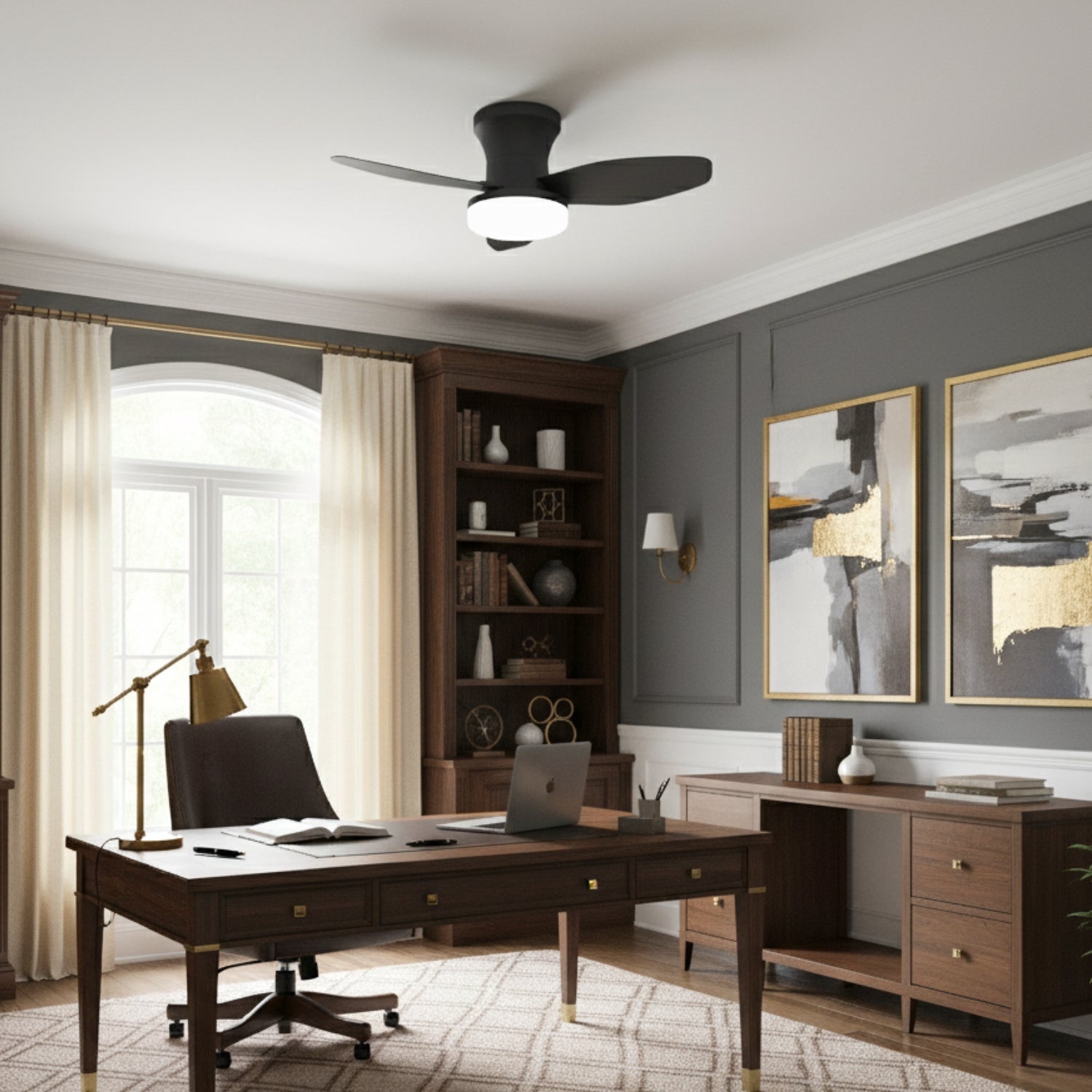 Brunn - 3 Blade Ceiling Fan with Dimmable LED & Remote Control