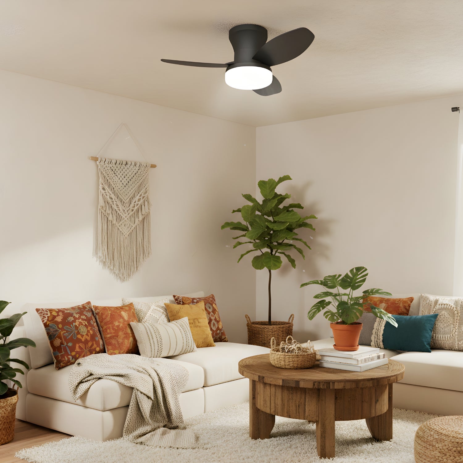 Brunn - 3 Blade Ceiling Fan with Dimmable LED & Remote Control