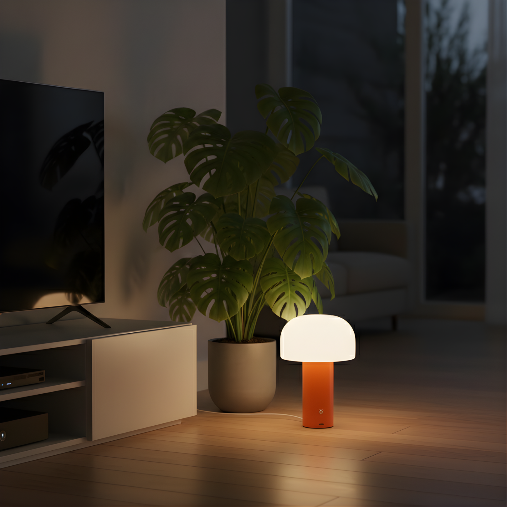 Hatz - 8" LED Wireless Iron Mushroom Lamp