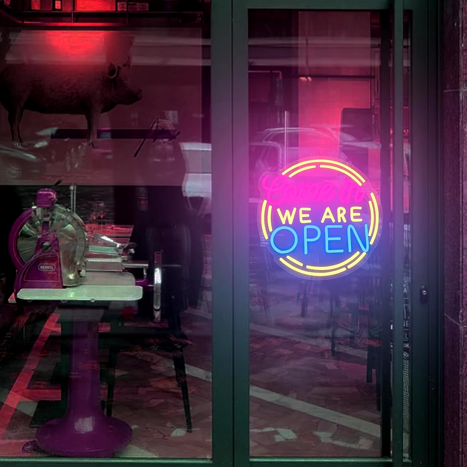 We are open neon sign