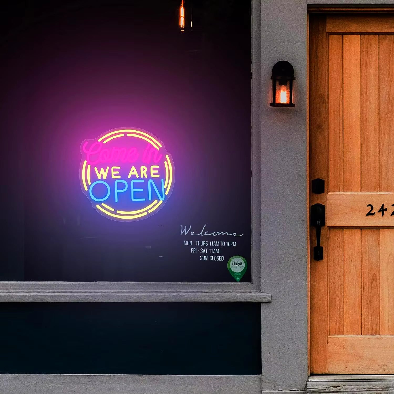 We are open neon sign