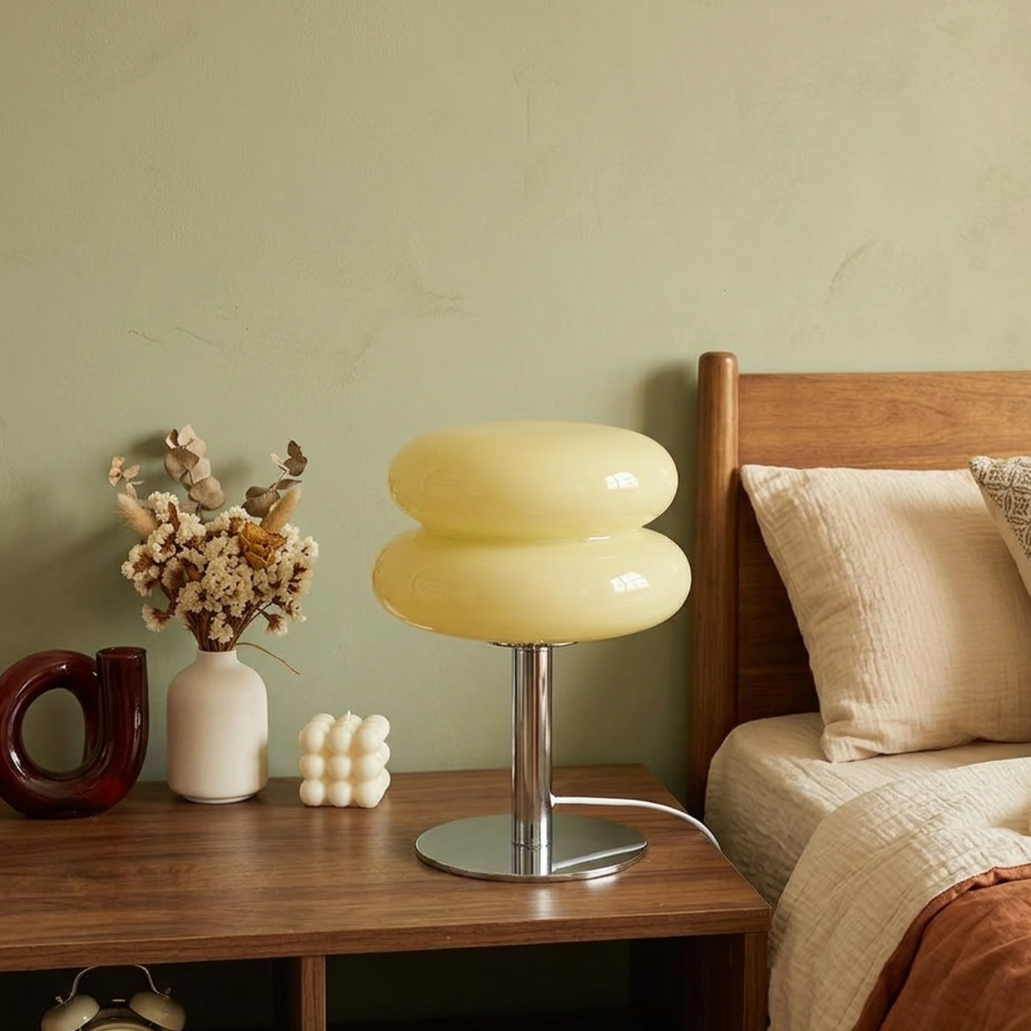 Glittertind | Macaron Glass Table Lamp – Trichromatic Dimming Light