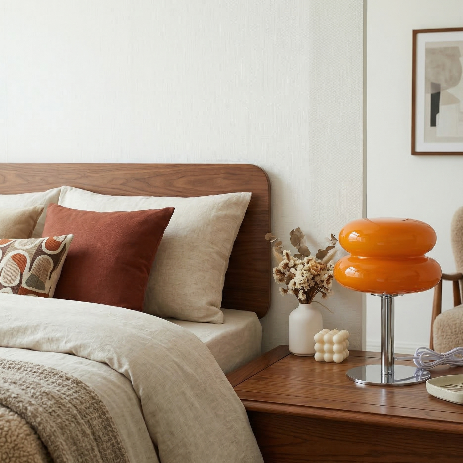 Glittertind | Macaron Glass Table Lamp – Trichromatic Dimming Light