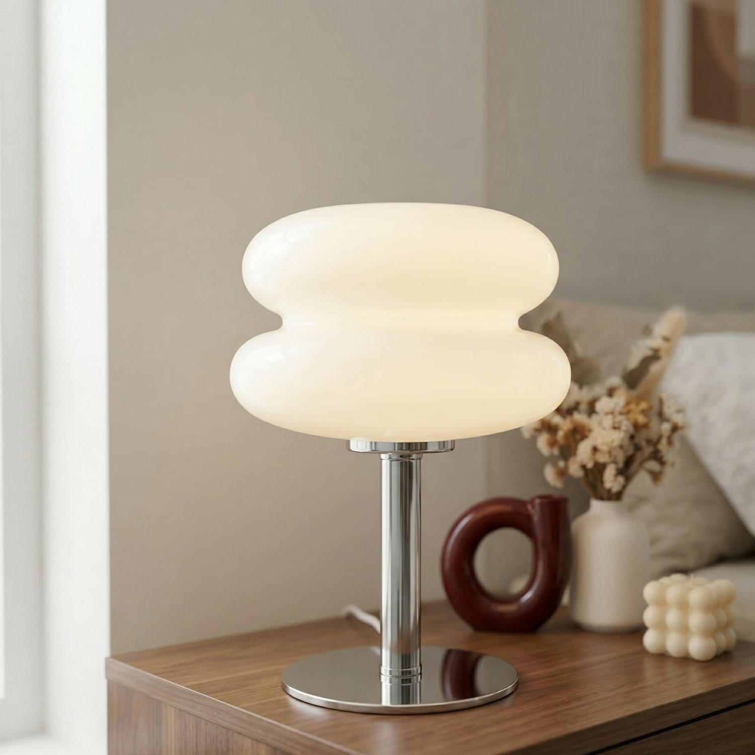 Glittertind | Macaron Glass Table Lamp – Trichromatic Dimming Light