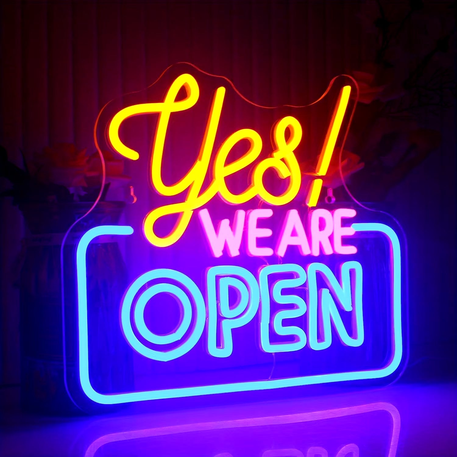 Yes we are open - neon sign