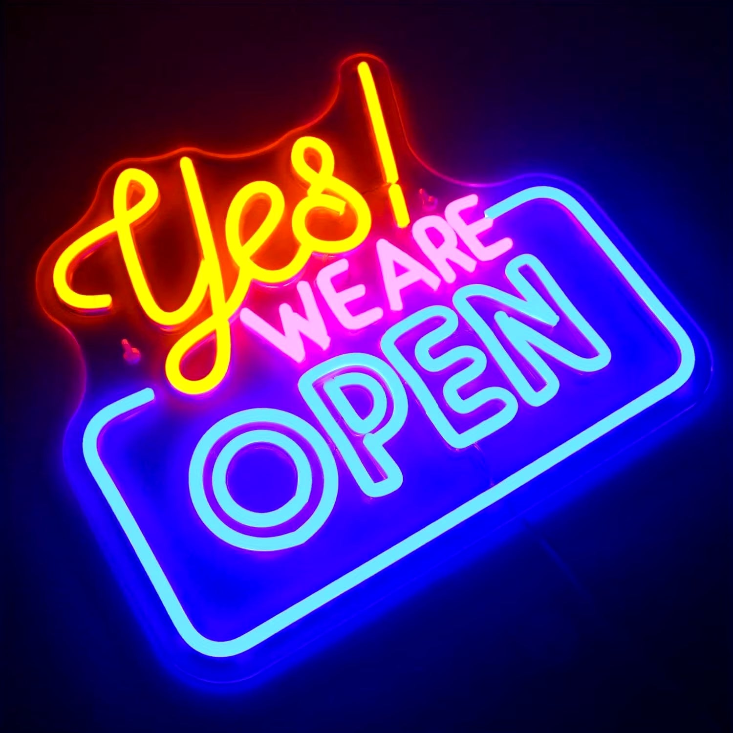 Yes we are open - neon sign