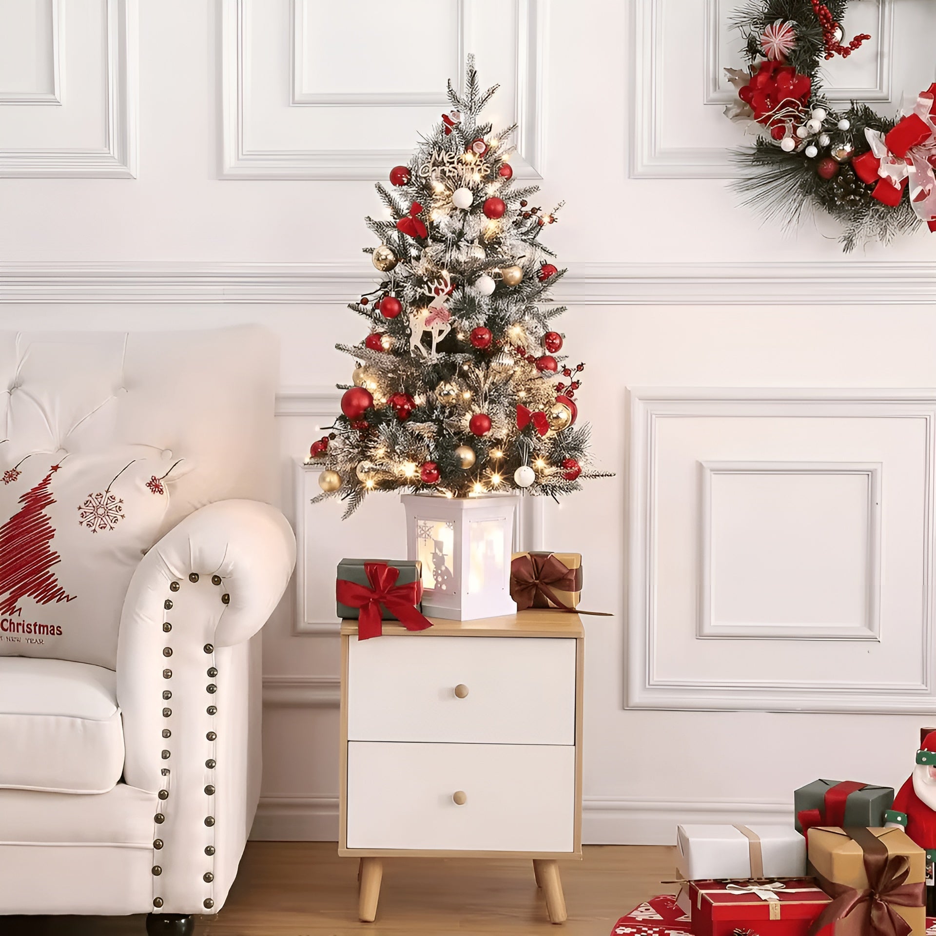 3 Ft LED Xmas Tree With Artificial Snow