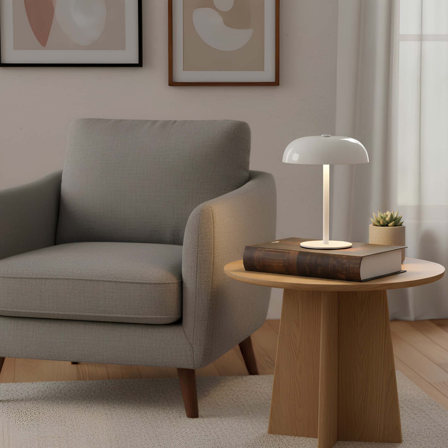 Tampere | 8" Wireless Mushroom Lamp | Touch & Dimmer Control