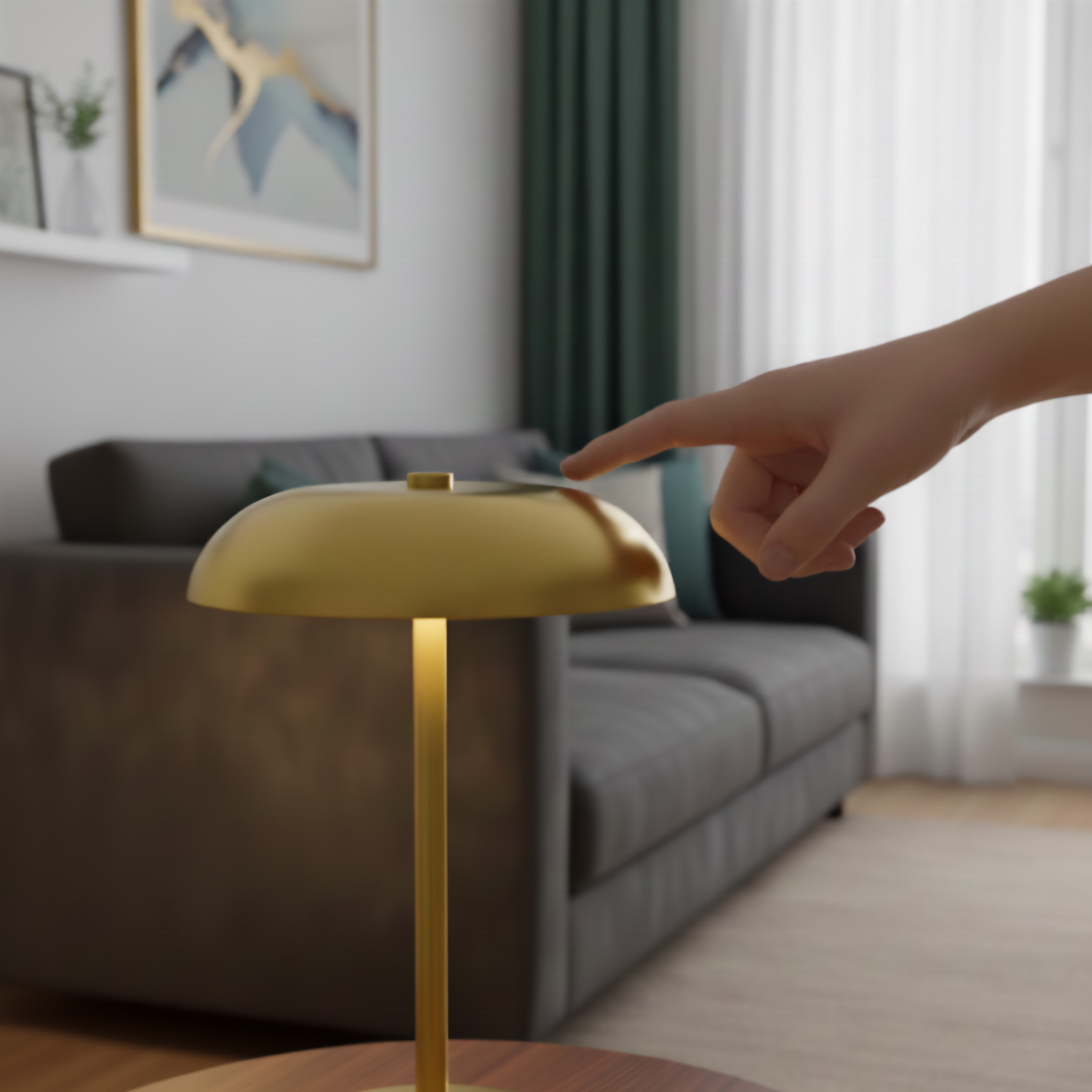 Tampere | 8" Wireless Mushroom Lamp | Touch & Dimmer Control
