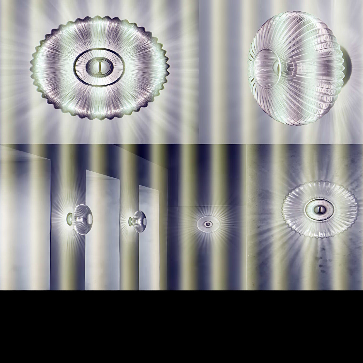 Glass Wall Lamp with Wavy Light