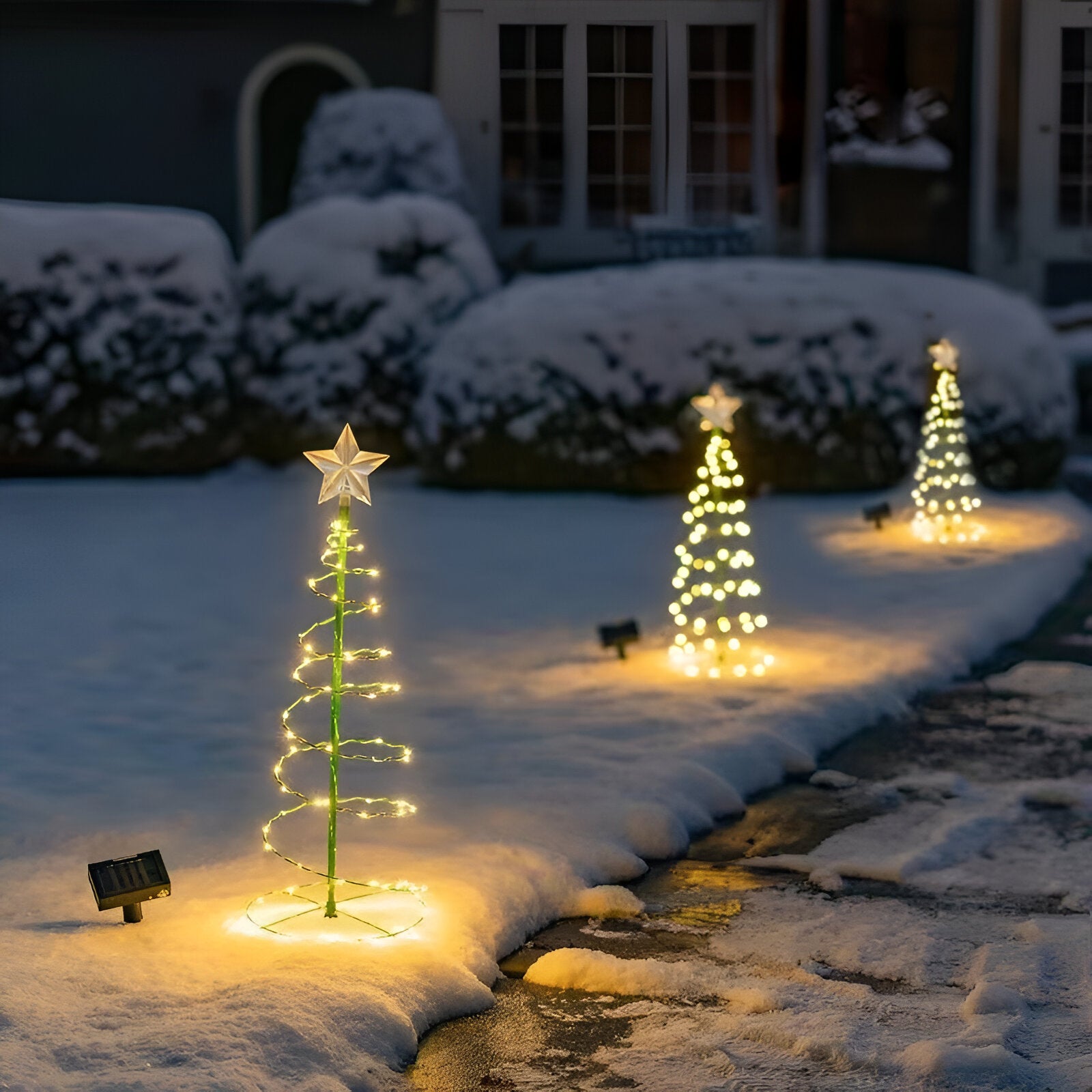 Outdoor mini Christmas trees decoration