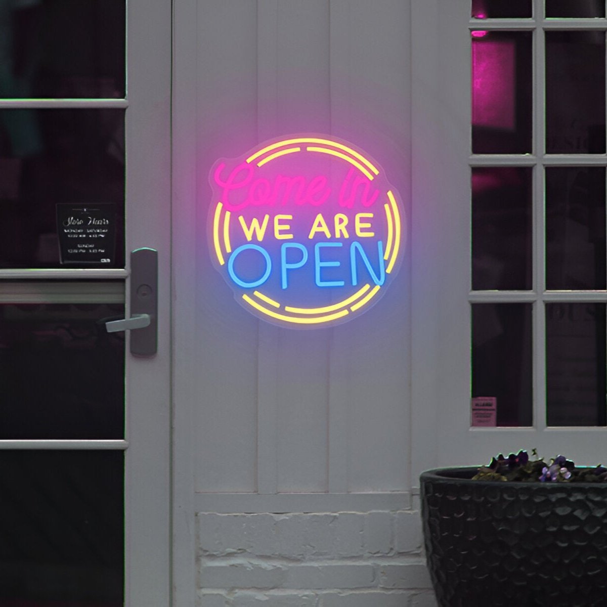 We are open neon sign