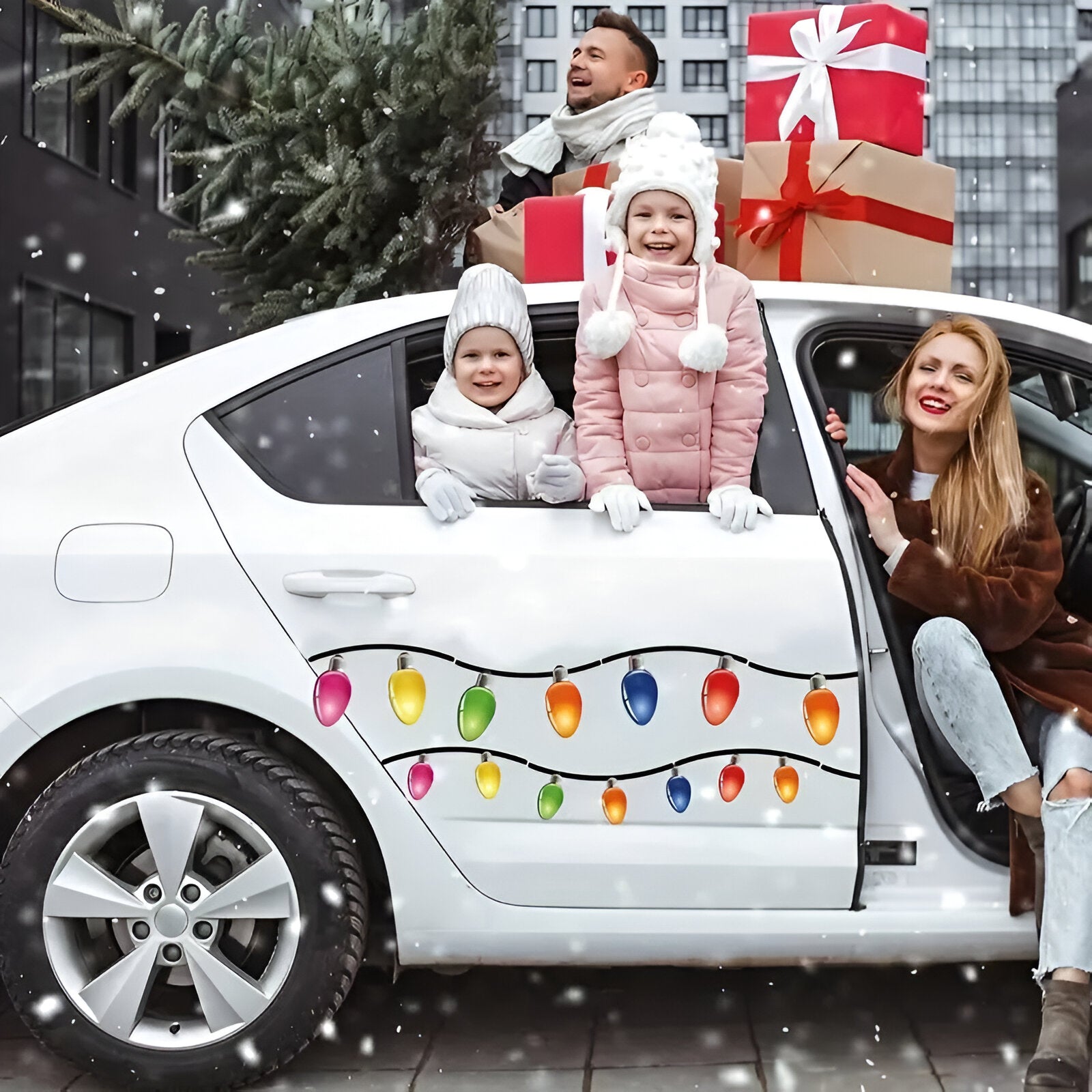 Light bulbs magnetic car stickers
