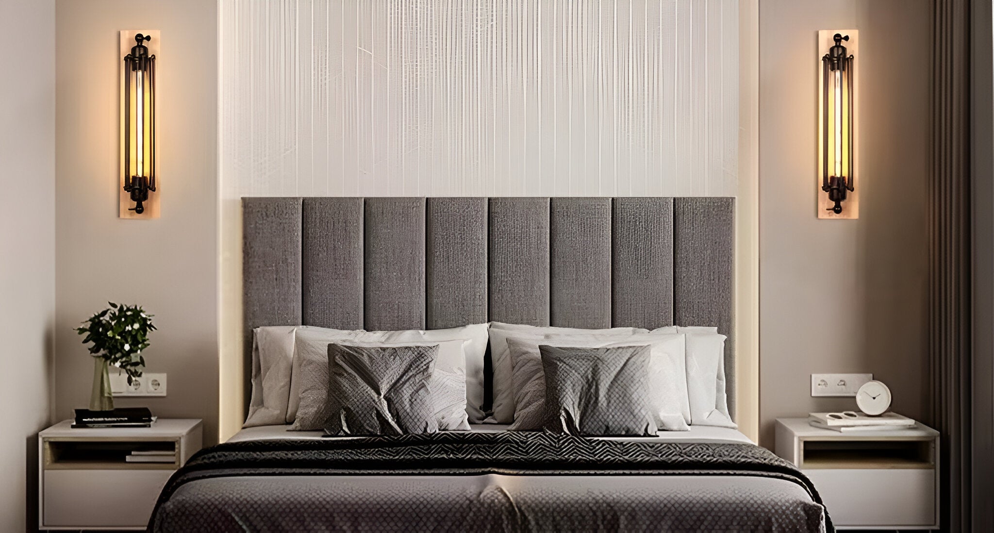 Bedroom with LED lights