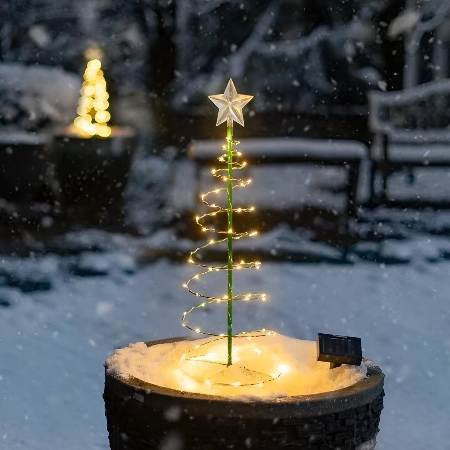 Outdoor mini Christmas tree decoration