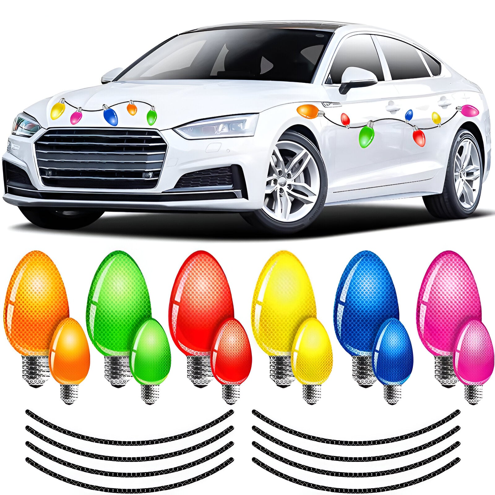 Light bulbs magnetic car stickers