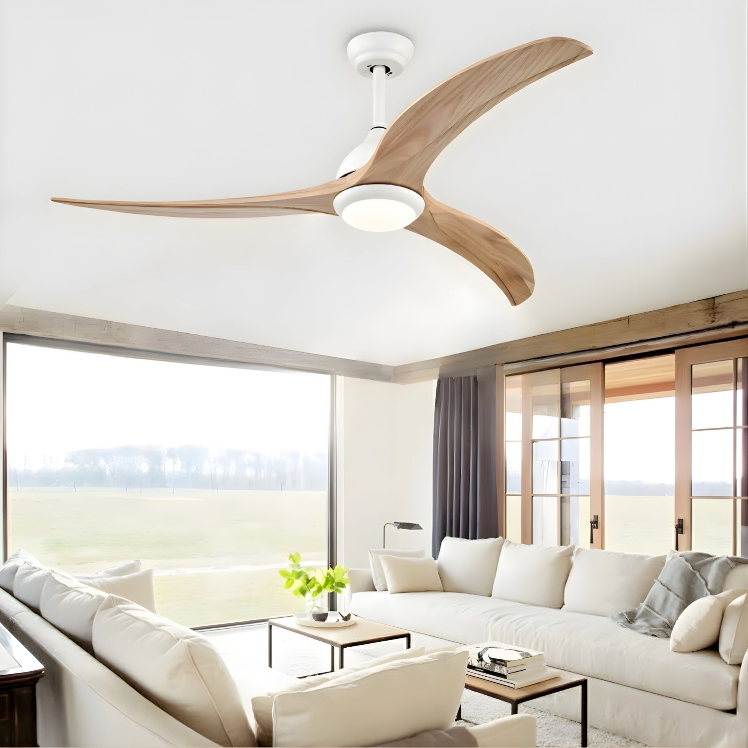 Osna - 52" Indoor/Outdoor Ceiling Fan with LED Light, Remote, 6 Speeds